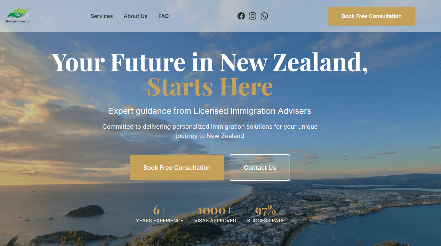 AKO Immigration website built by Southern Bridge AI
